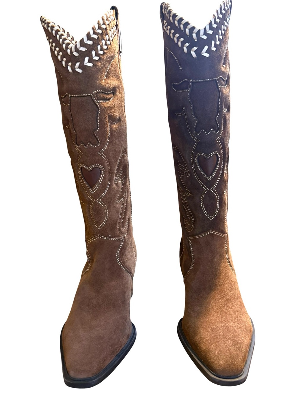 ZARA Brown Suede Cowboy Boots in 
Sz 37 - Picture 4 of 7